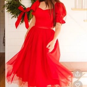 Ivy City Co Ballerina Dress in Red Medium